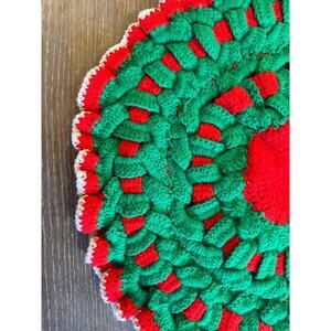 Vintage | Kitchen | Vintage Handcrocheted Red Green Holiday Christmas 2 ...
